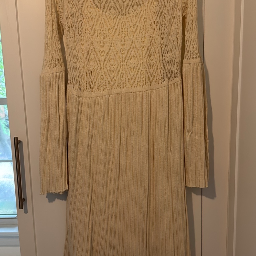 Elegant Cream Lace Dress Anthropologie